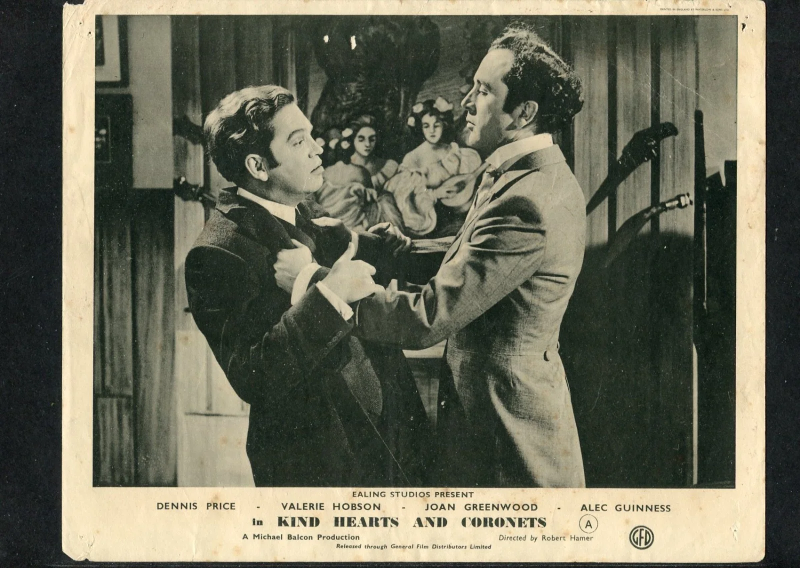 KIND HEARTS AND CORONETS -Ealing - VERY RARE original UK 8x10 FOH lobby card set, изображение 3