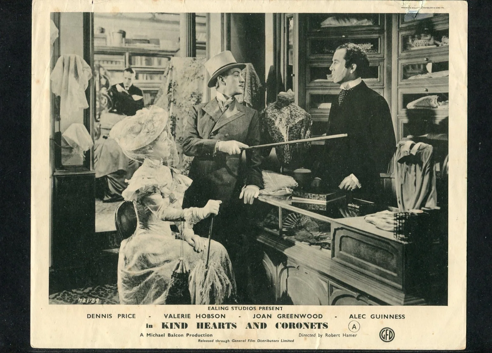 KIND HEARTS AND CORONETS -Ealing - VERY RARE original UK 8x10 FOH lobby card set, изображение 5