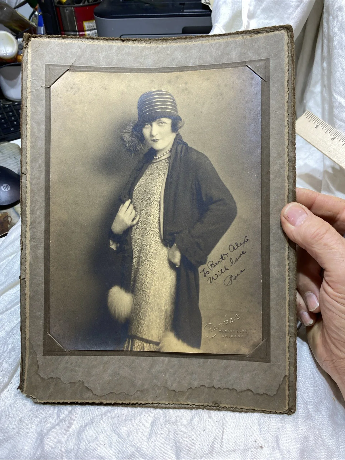 Antique 8x10 signed Actress photo To Bertha & Alex Warshawski Both Famous Artist, изображение 2
