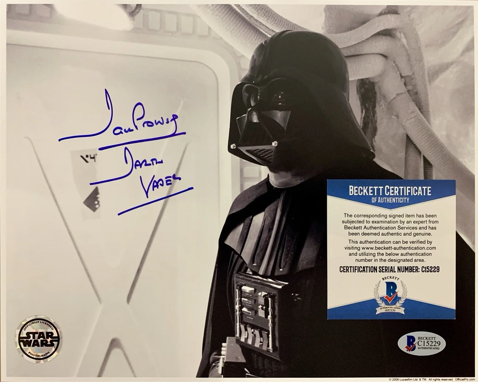 Dave Prowse — Dave Prowse Is Darth Vader Star Wars Signed 8x10 OPX Photo - Beckett Cert C15229, image 2