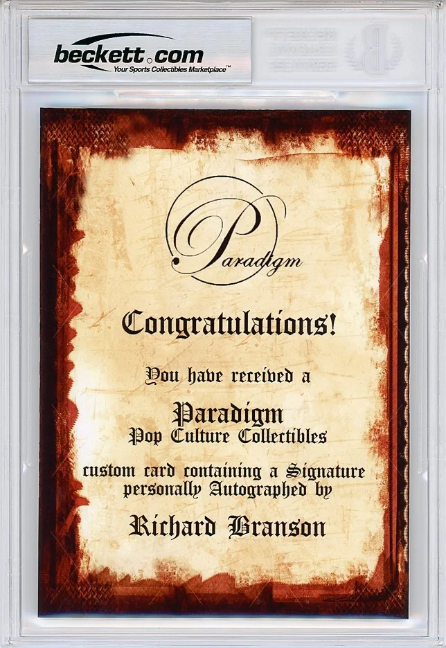 Richard Branson — THE SIMPSONS -RICHARD BRANSON- BECKETT Signed/Autograph/Auto 5x7 TV Cartoon Card, изображение 2