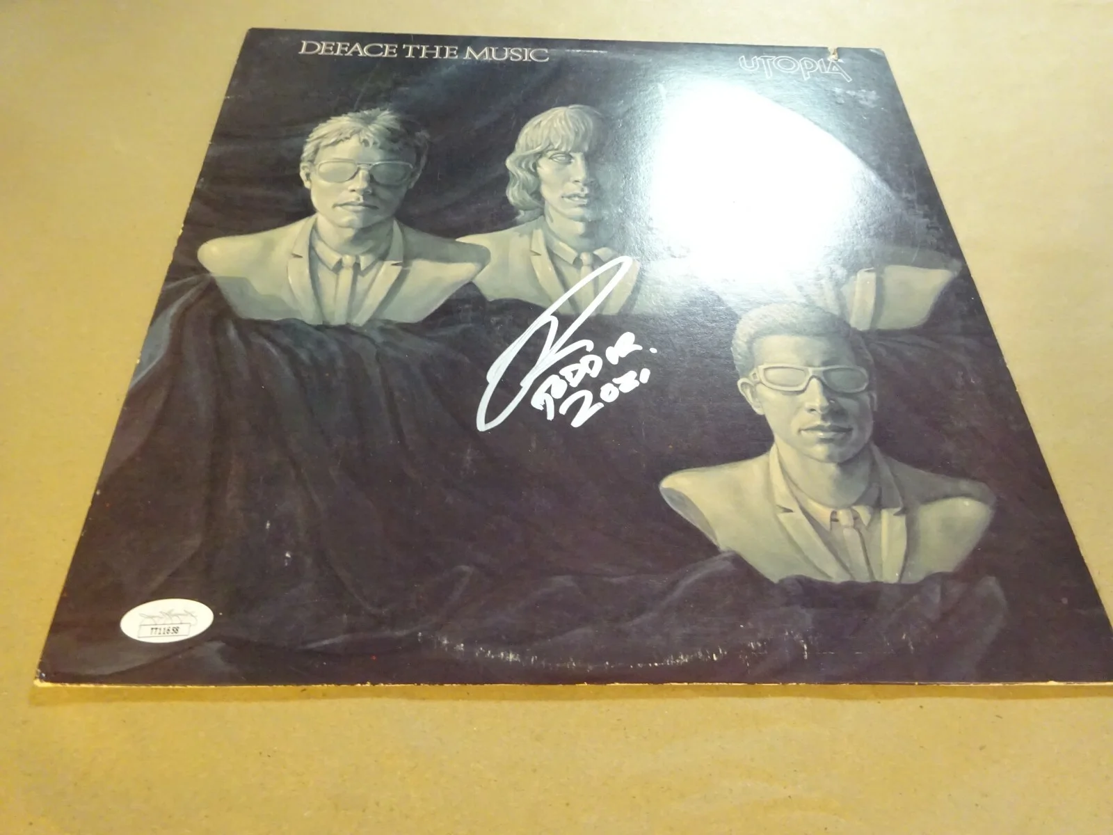 Signed TODD RUNDGREN KASIM SULTON Autographed UTOPIA DEFACE THE MUSIC JSA COA, изображение 3