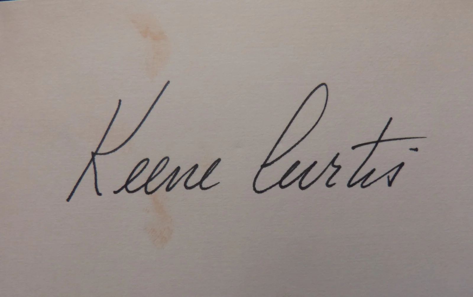 Keene Curtis — Keene Curtis Signed Card 5 x 3 (American character actor) /1, image 2