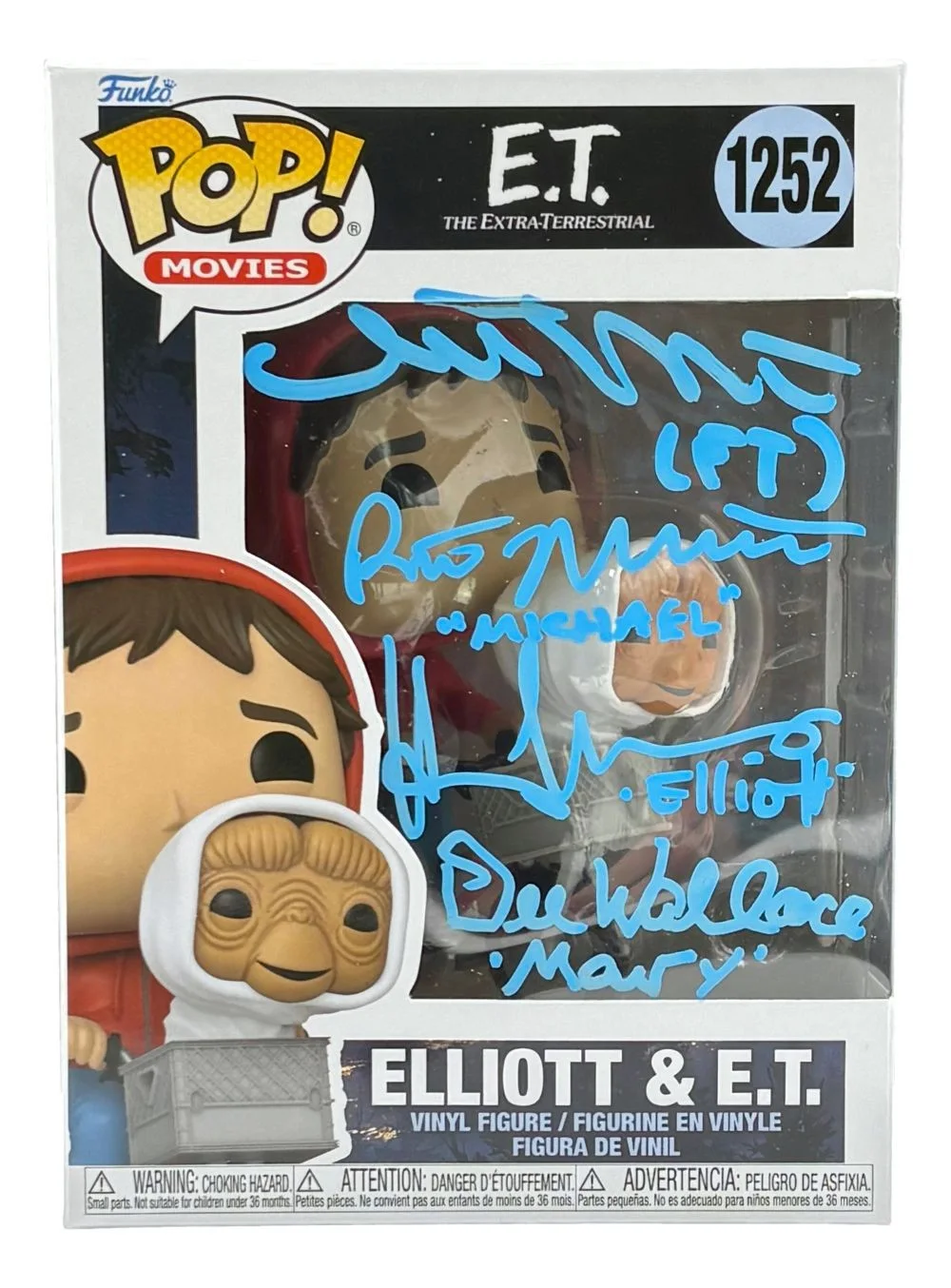 Henry Thomas — ET Cast (4) Signed ET Funko Pop #1252 Henry Thomas Matthew De Merritt & More JSA