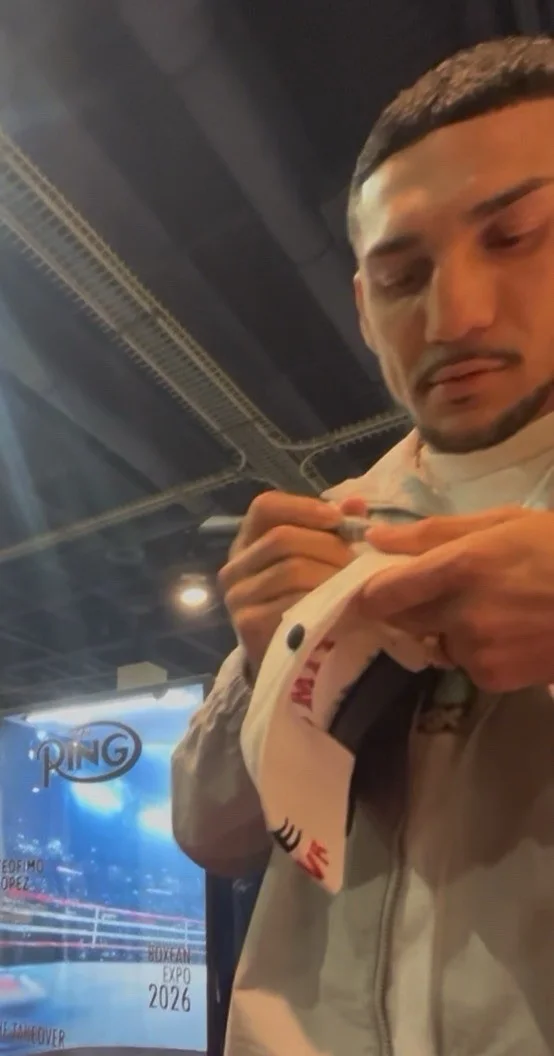 TEOFIMO LOPEZ SIGNED HAT AND STICKERS, image 2