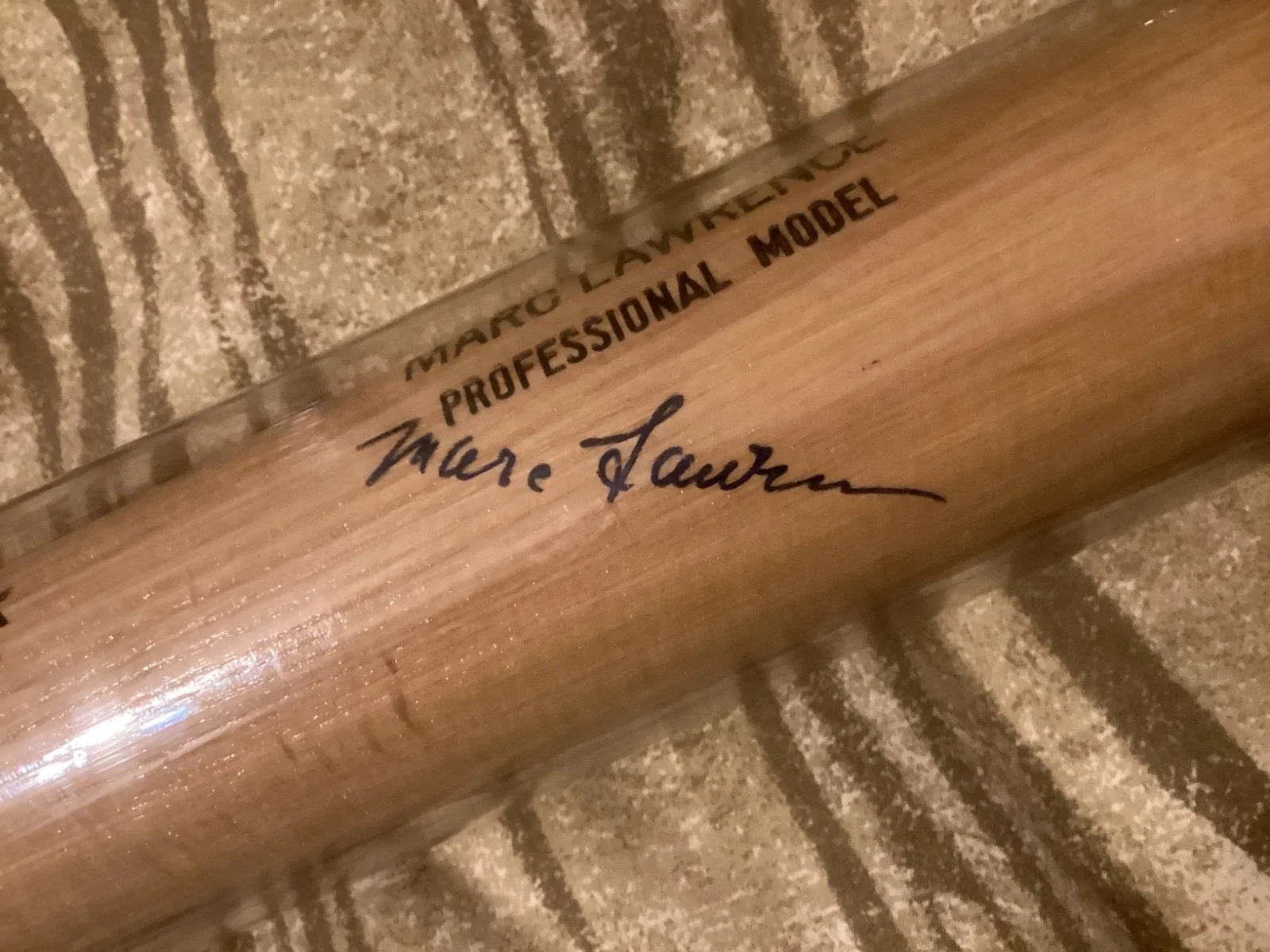 Marc Lawrence — Actor - Marc Lawrence - Signed Rawlings Big Stick Tan Baseball Bat, image 2