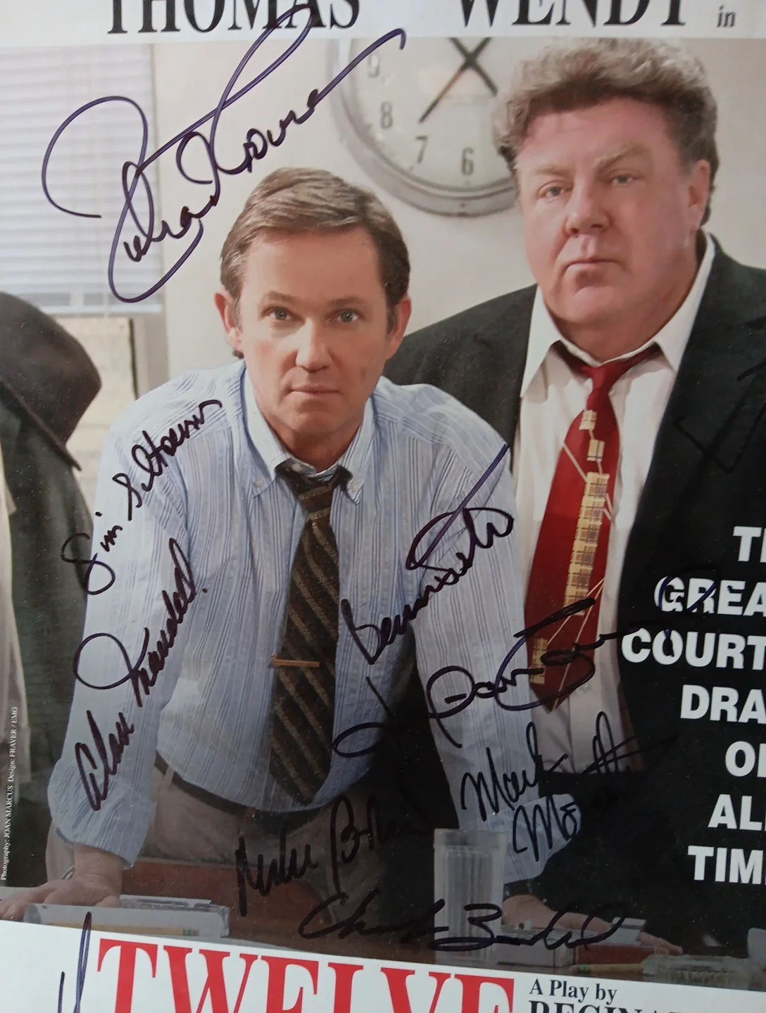Richard Thomas, George Wendt — Autographs Richard Thomas George Wendt Twelve Angry Men Theatre Poster 16 Total, image 2