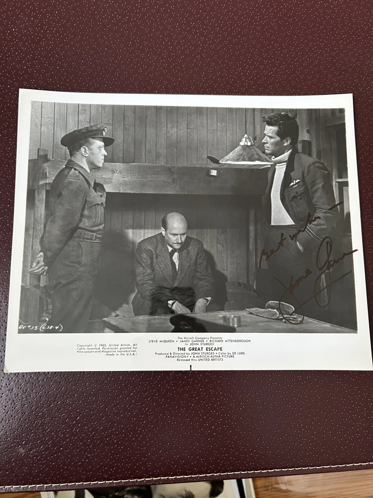 James Garner — James Garner SIGNED THE GREAT ESCAPE 8X10 Original Still Photo 1963, изображение 2