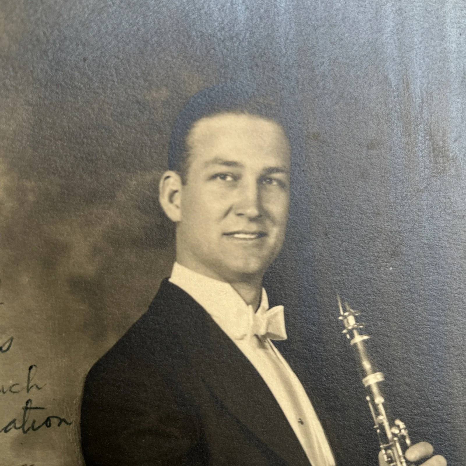 Signed Bob McBride Clarinetist Photo - Huntington Studio - 1920s Music History, изображение 3