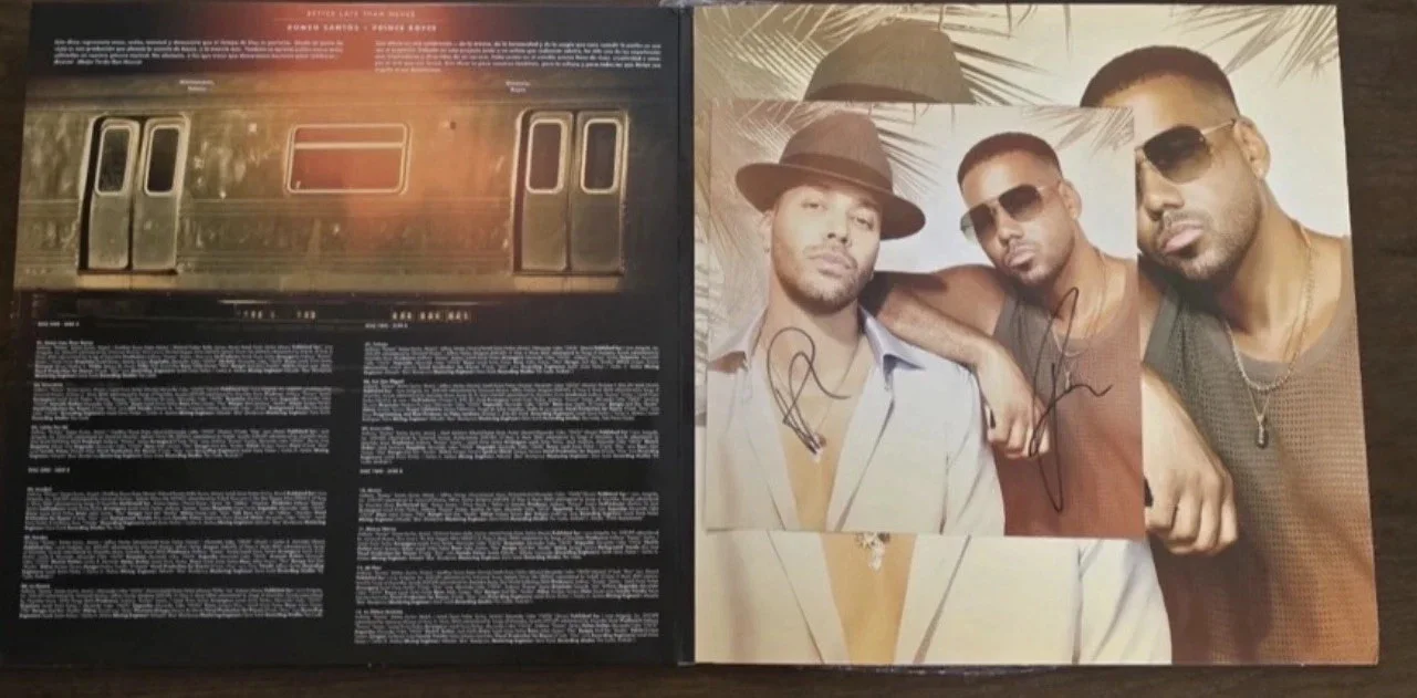 Romeo Santos and Prince Royce Signed Insert Vinyl BETTER LATE THAN NEVER LP 12", изображение 3
