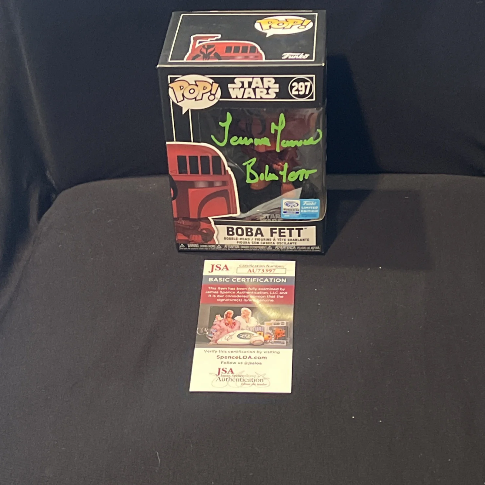 Temuera Morrison — Temuera Morrison signed Boba Fett Star Wars Wonder Con Exclusive Funko JSA, image 5