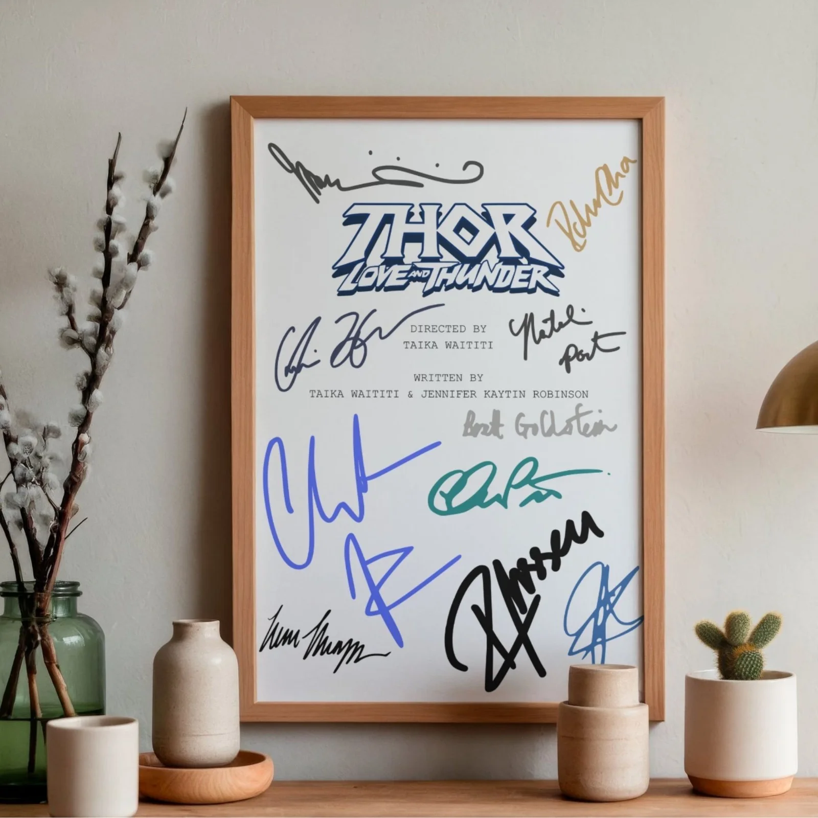 Thor Love And Thunder Inspired Poster A4 Pre-Printed Autograph Script Style Gift, image 2
