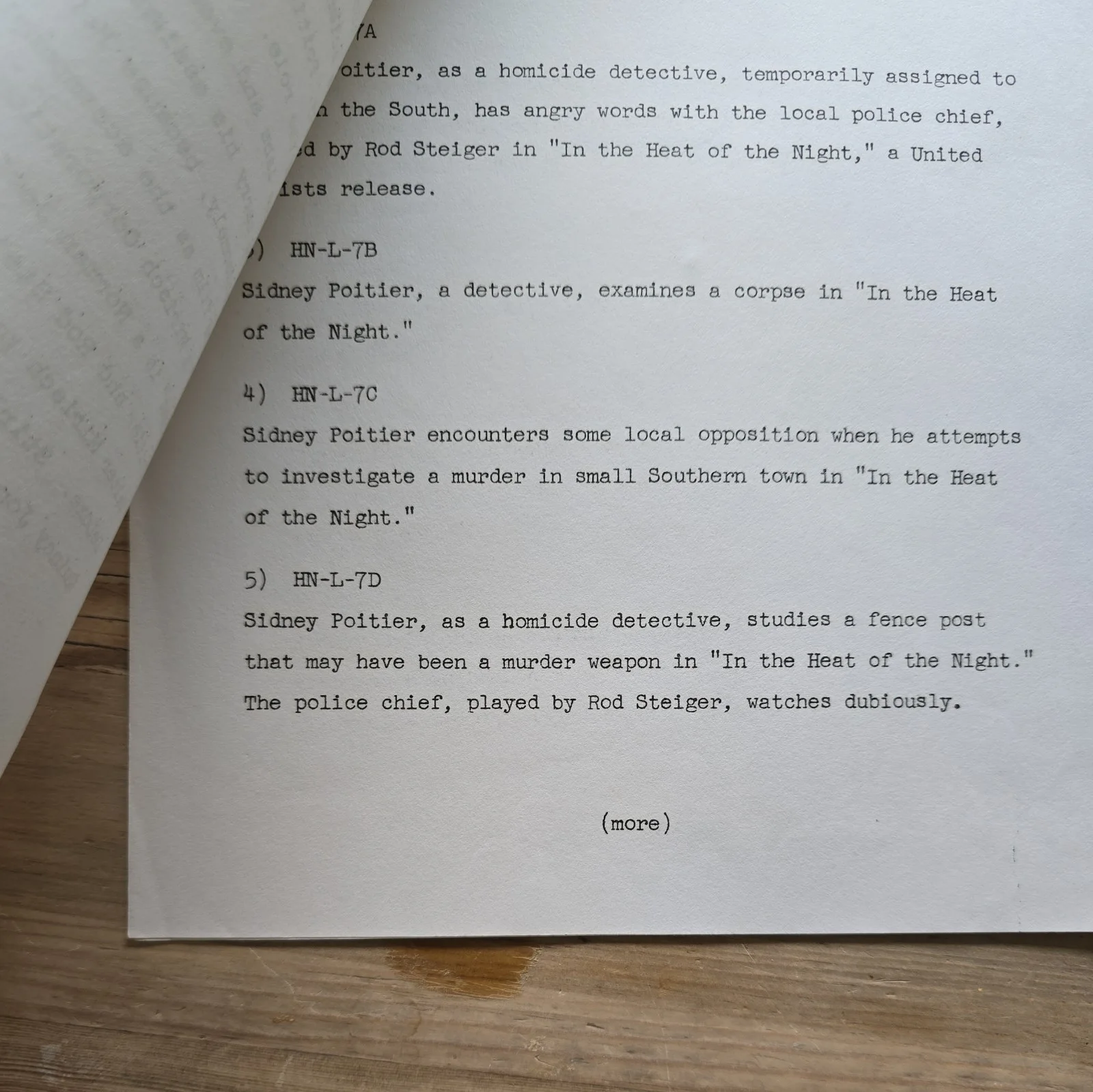 IN THE HEAT OF THE NIGHT 1967 press release Sidney Poitier United Artists Corp, изображение 2