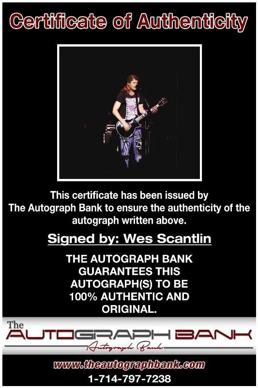 Wes Scantlin — Wes Scantlin Puddle Of Mud Authentic signed 8x10 photo |CERT Autographed 1326-b, image 2