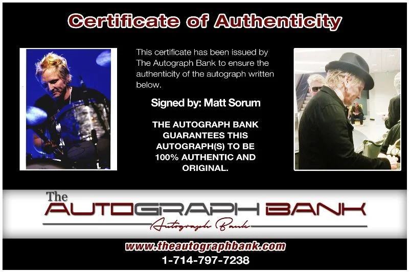 Matt Sorum — Matt Sorum The Cult Authentic signed rock 8x10 photo W/Cert Autographed 1326-b, изображение 2