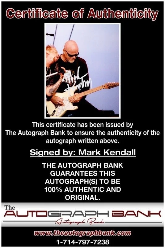 Mark Kendall — Mark Kendall The Great White Authentic signed 8x10 photo |CERT Autographed A13, image 2
