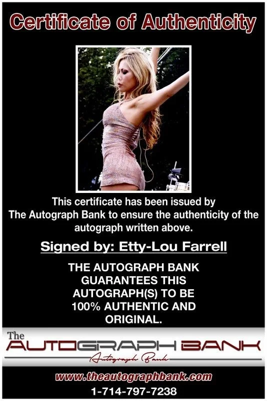 Etty-Lou Farrell — Etty-Lou Farrell Jane's Addiction Authentic signed 8x10 photo |CERT A7, изображение 2