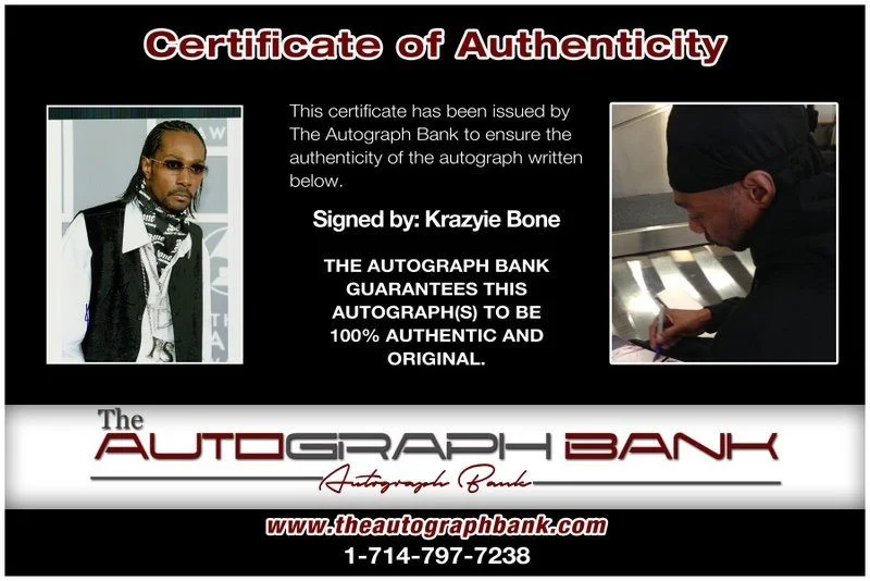 Krazyie Bone — Krayzie Bone Thugs N Harmony authentic signed 8x10 photo W/ Certificate A2, image 2