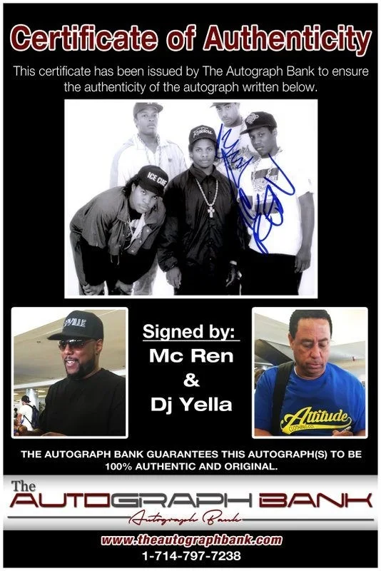 Mc Ren — Mc Ren & Dj Yella N.W.A. authentic signed 8x10 photo W/ Certificate A13, изображение 2