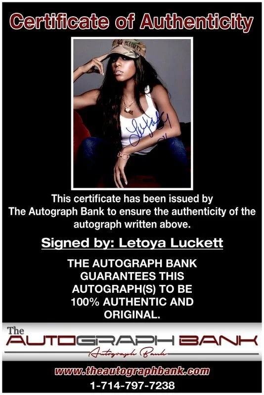 Letoya Luckett — Letoya Luckett Destiny's Child authentic signed 8x10 photo W/ Certificate A5, изображение 2