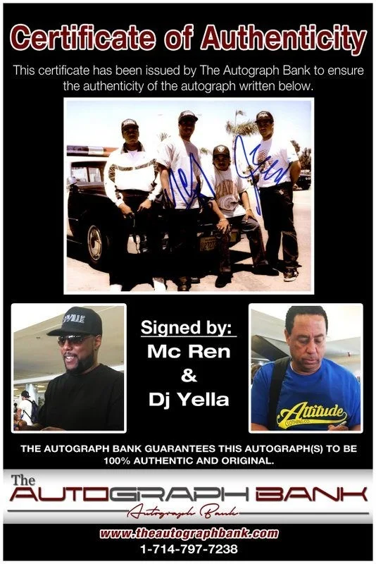 Mc Ren — Mc Ren & Dj Yella N.W.A. authentic signed 8x10 photo W/ Certificate A16, image 2