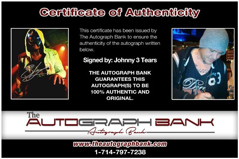 Johnny 3 Tears — Johnny 3 Tears authentic signed RAPPER 8x10 photo W/Cert Autographed 81132016-c1, изображение 2