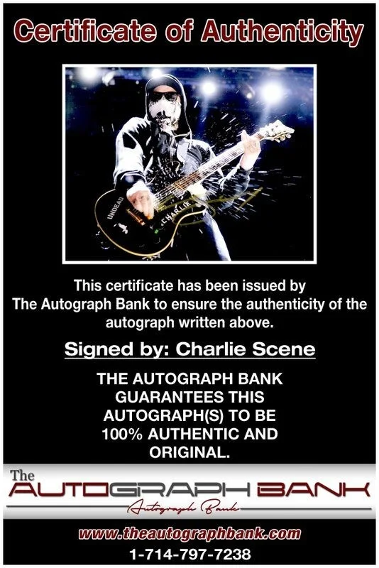 Charlie Scene — Charlie Scene Hollywood Undead authentic signed 8x10 photo W/ Certificate A8, изображение 2