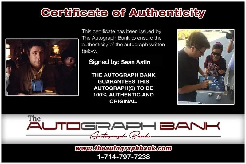 Sean Astin — Sean Astin signed celebrity 8x10 photo W/Cert Autograph 0670, image 2