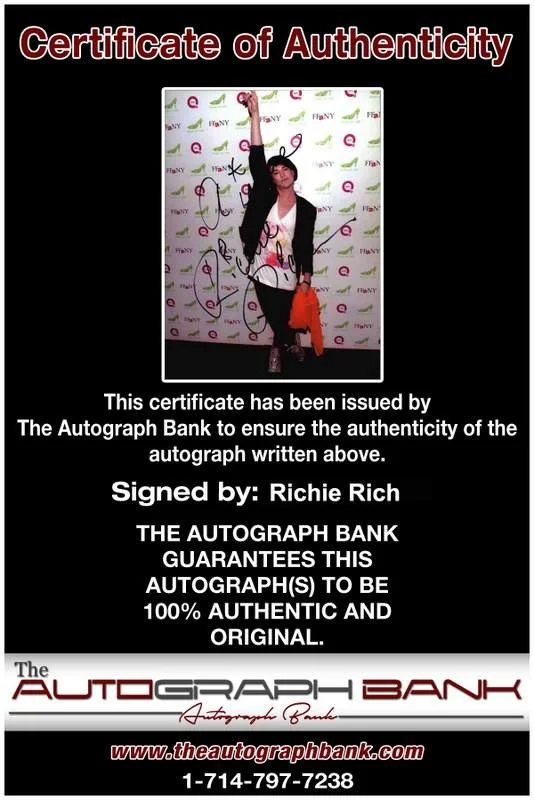Richie Rich — Richie Rich signed celebrity 8x10 photo W/Cert Autograph 0316, изображение 2