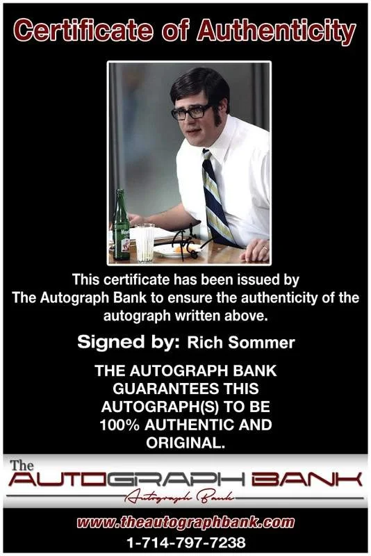 Rich Sommer — Rich Sommer signed celebrity 8x10 photo W/Cert Autograph 0598, изображение 2