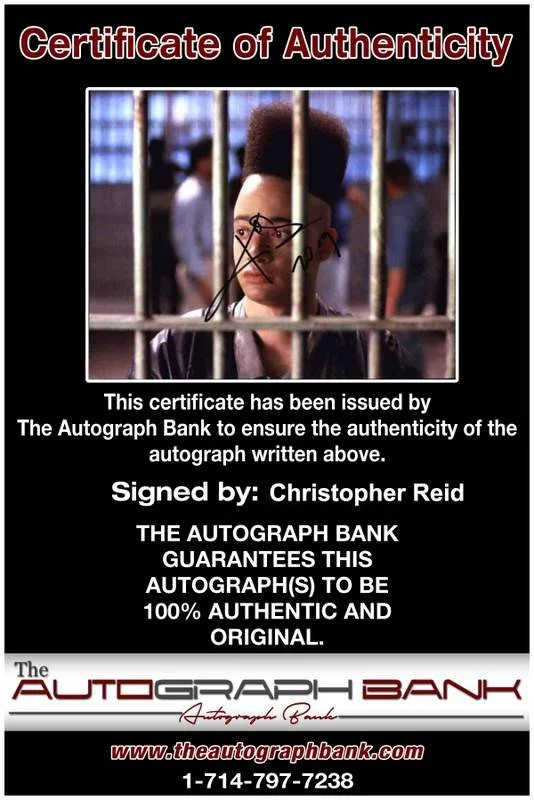 Christopher Reid — Christopher Reid signed celebrity 8x10 photo W/Cert Autograph 0091, изображение 2