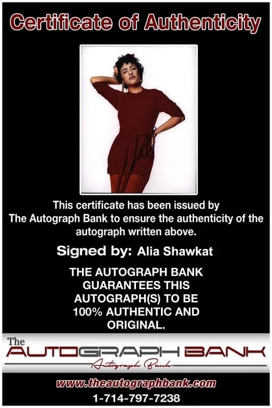Alia Shawkat — Alia Shawkat signed celebrity 8x10 photo W/Cert Autograph 0005, image 2