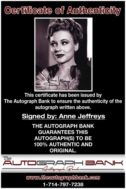 Anne Jeffreys — Anne Jeffreys authentic signed celebrity 8x10 photo W/Cert Autographed A0002, изображение 2