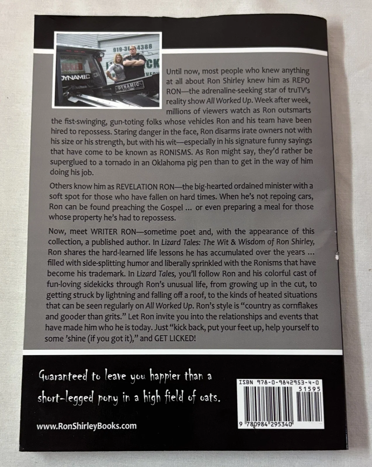 SIGNED tpb~LIZARD TALES Wit & Wisdom Of Ron Shirley ~ banged up, but autographed, image 2