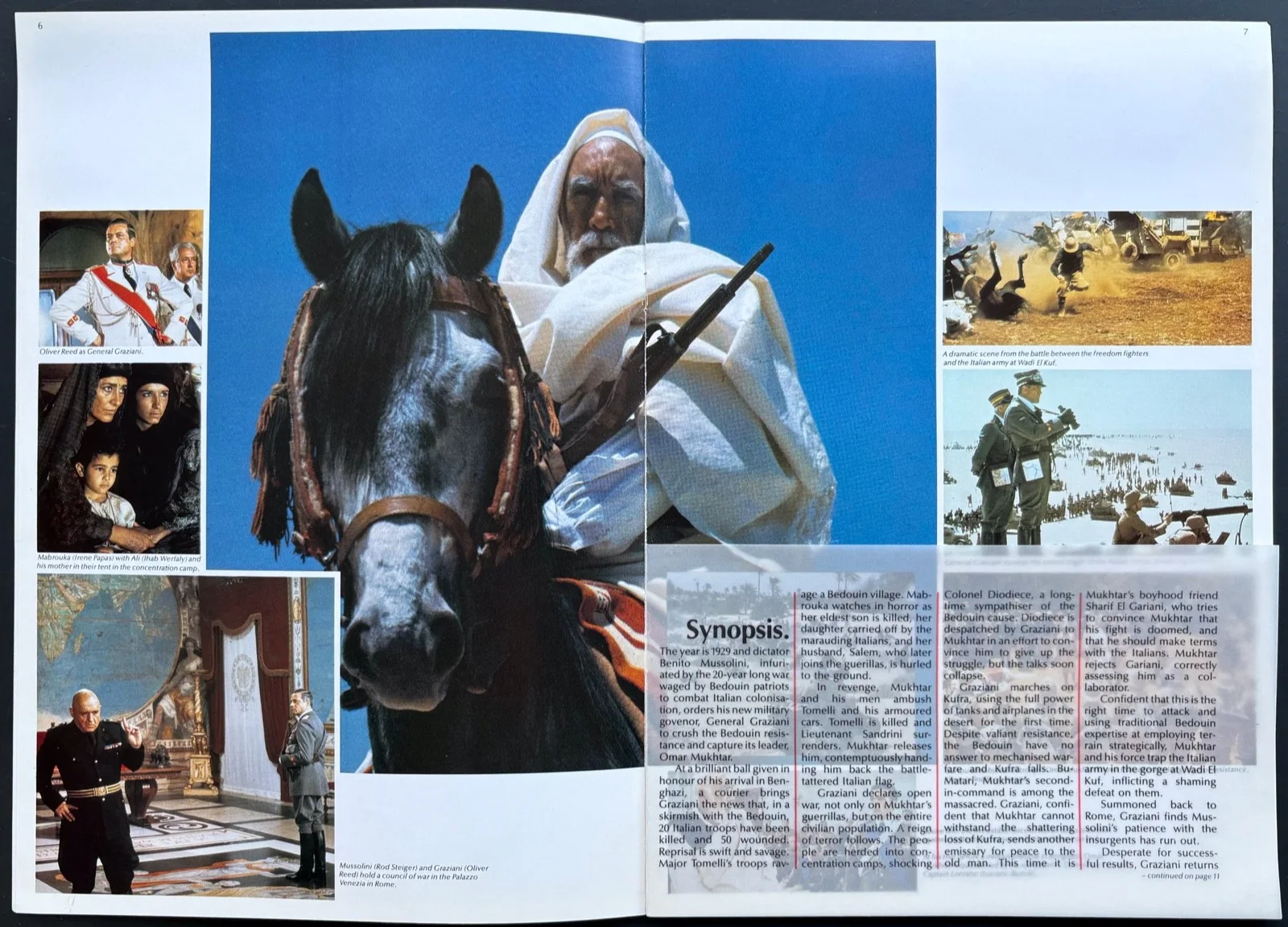 Lion of the Desert ORIGINAL Film Brochure Anthony Quinn Rod Steiger 1981, изображение 2