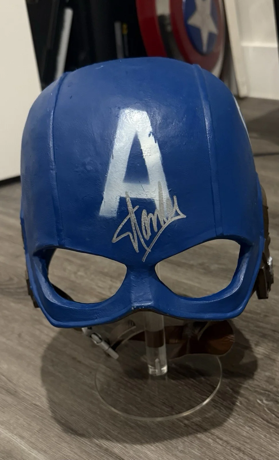 STAN LEE AUTOGRAPHED CAPTAIN AMERICA WWII REPLICA HELMET PSA/DNA COA W27215, image 5