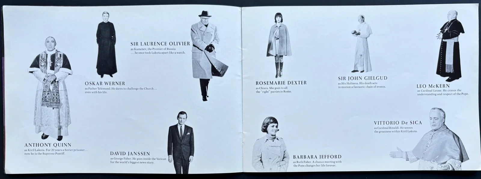 Shoes of the Fisherman ORIGINAL Film Brochure Anthony Quinn Laurence Olivier '68, изображение 2