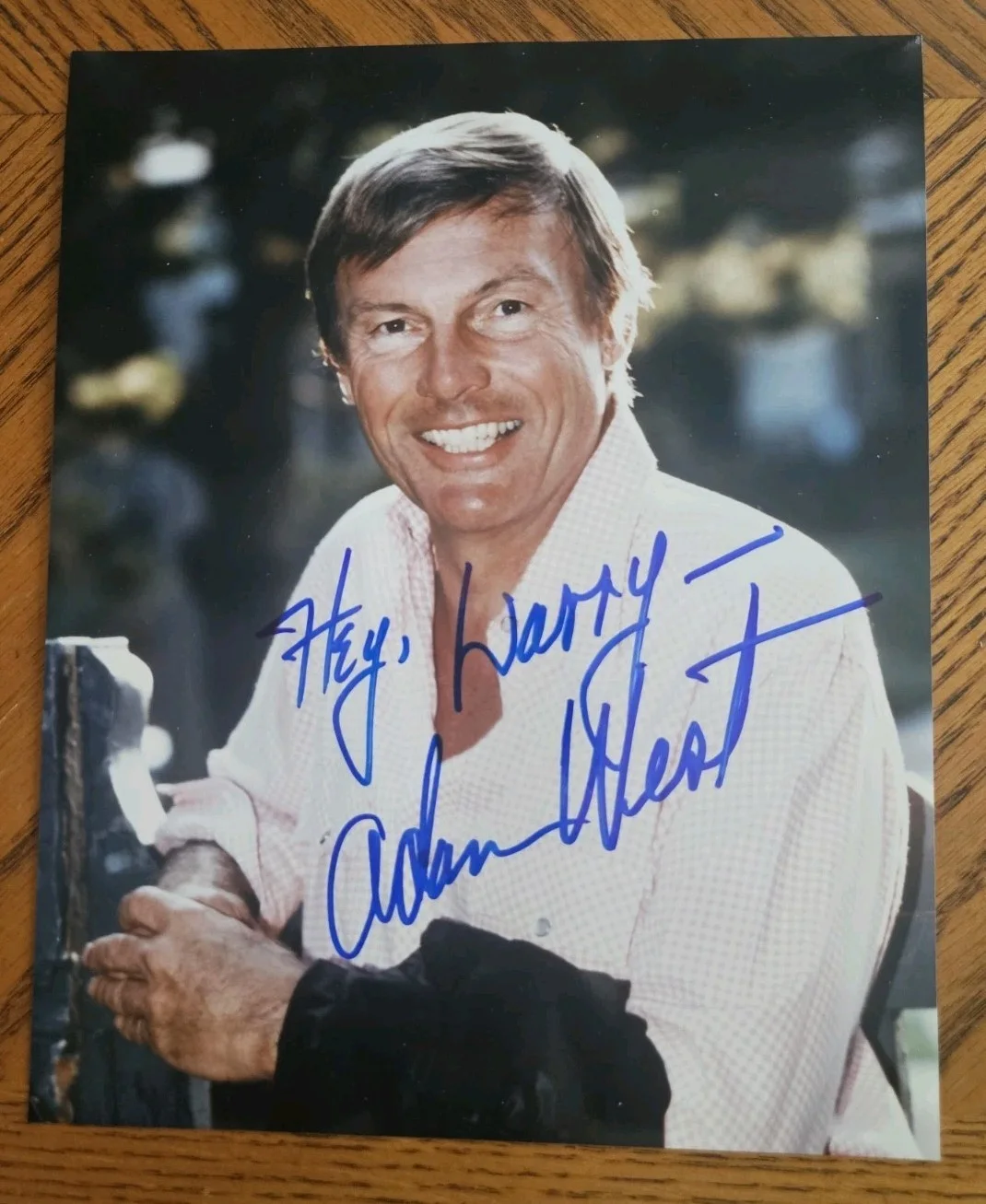 Adam West — Adam West signed vintage early 8x10 photo, "Batman" the series, "Family Guy"