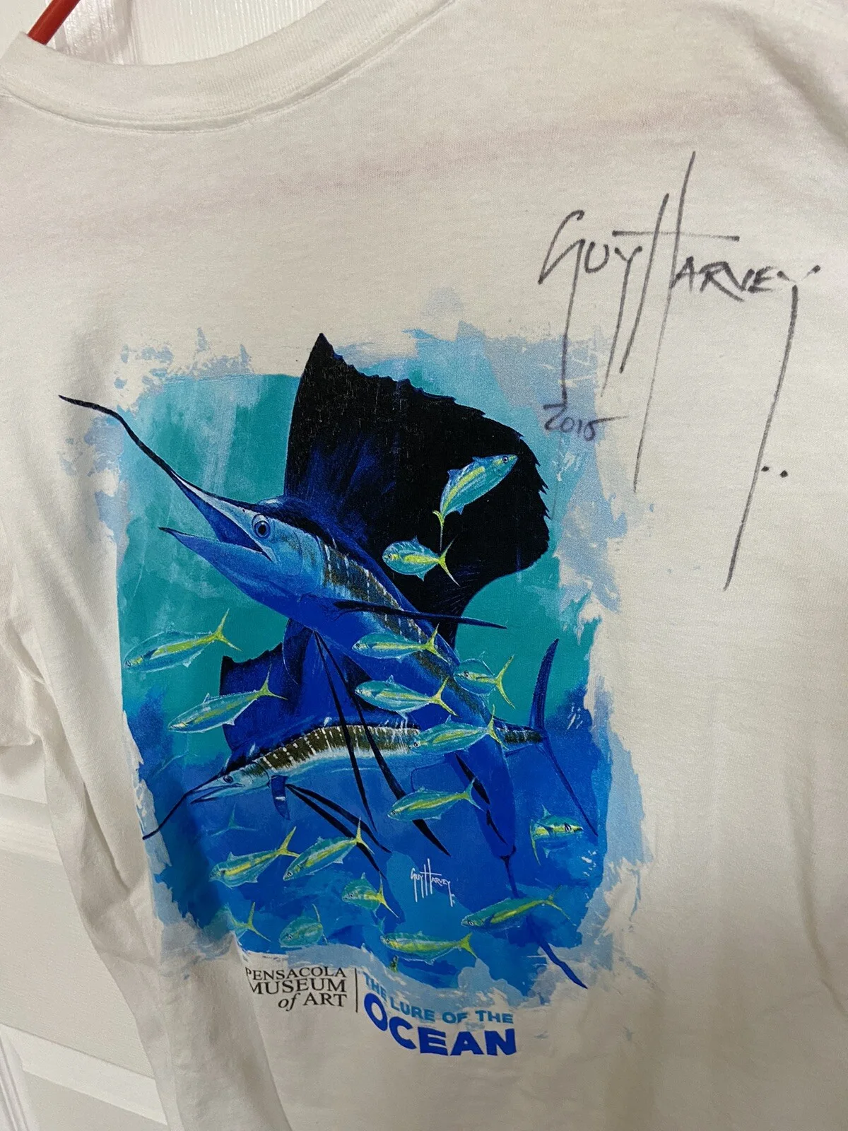 Guy Harvey Pensacola Museum Of Art Artist Autographed Men's T Shirt Signed L, изображение 3