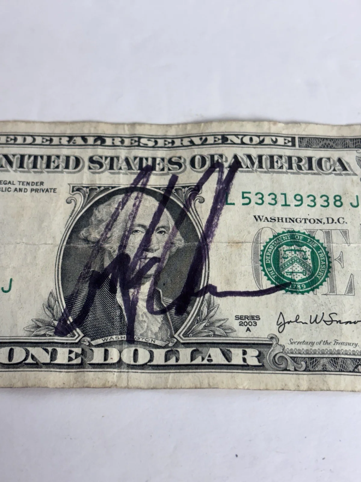 Art Alexakis Signed Dollar Bill Everclear Lead Singer Rare, image 2