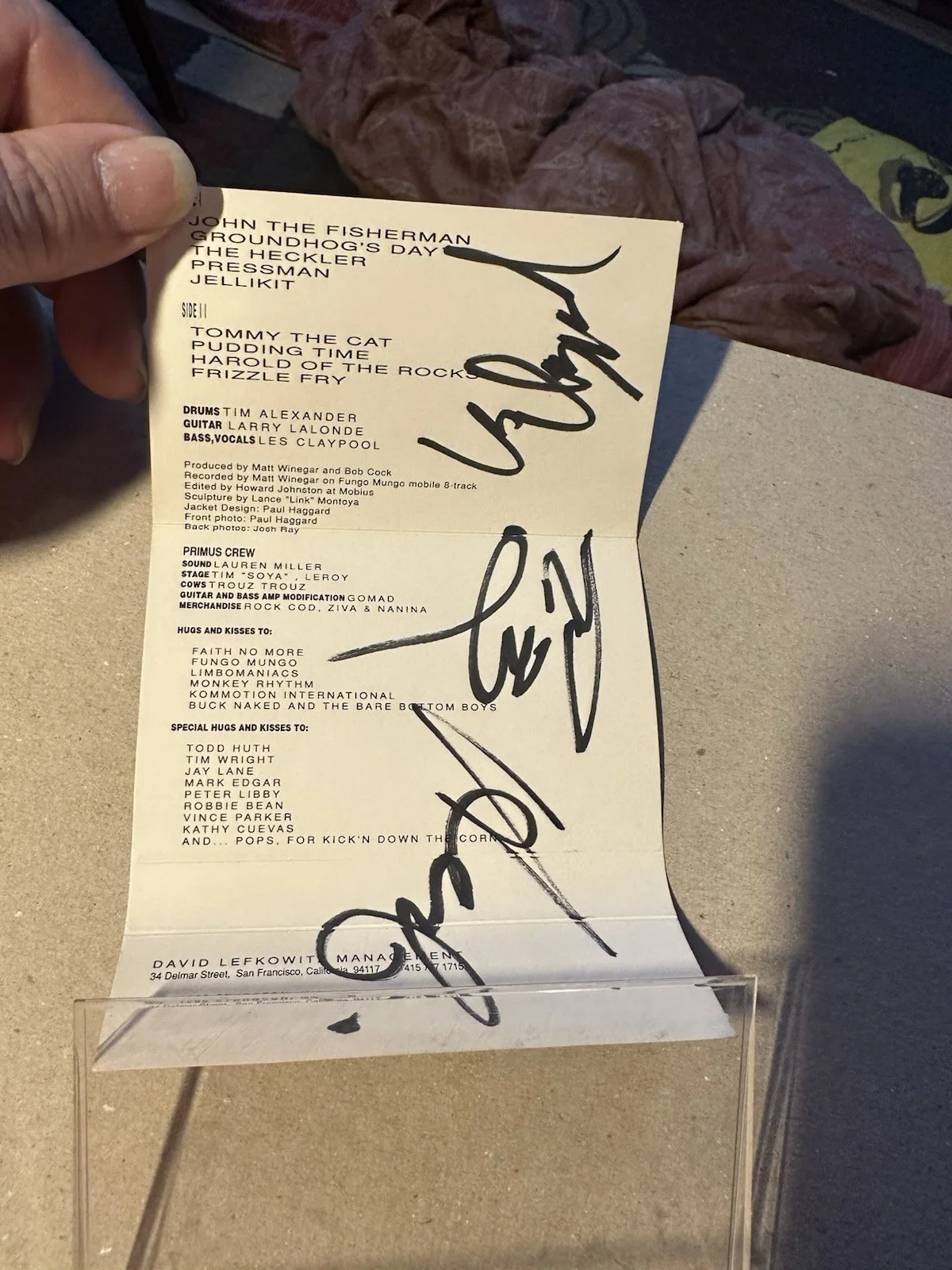 Signed Primus Suck On This Original Prawn Song Cassette Tape Autographed 1989, изображение 2