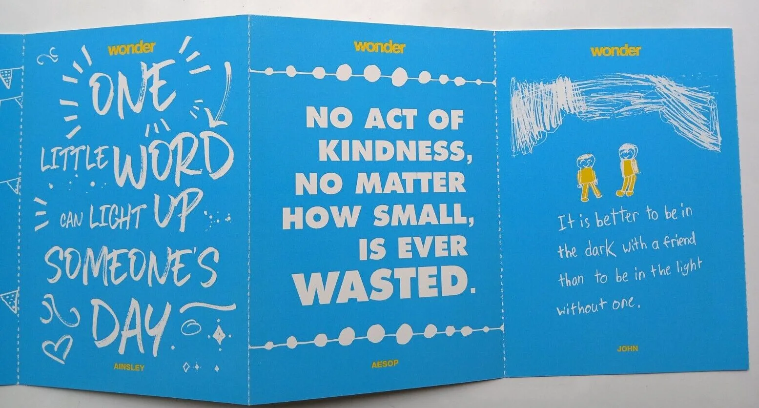 WONDER FILM POSTCARDS x 6 - JULIA ROBERTS OWEN WILSON - R J PALACIO, изображение 3