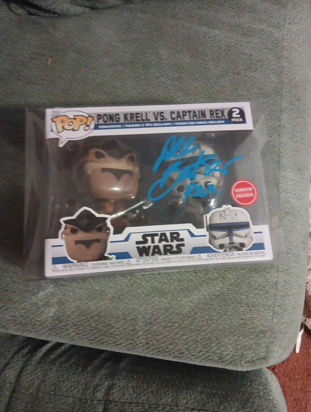 dee bradley baker — dee bradley baker signed funko Prong Krell Vs. Captain Rex JSA Certified