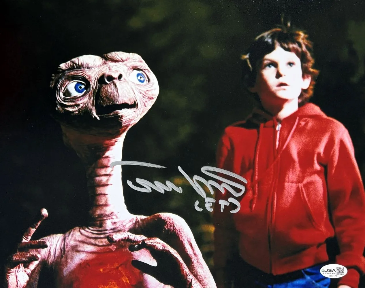 Matthew De Merritt — Matthew De Merritt Signed 11x14 ET w/ Elliott Photo JSA