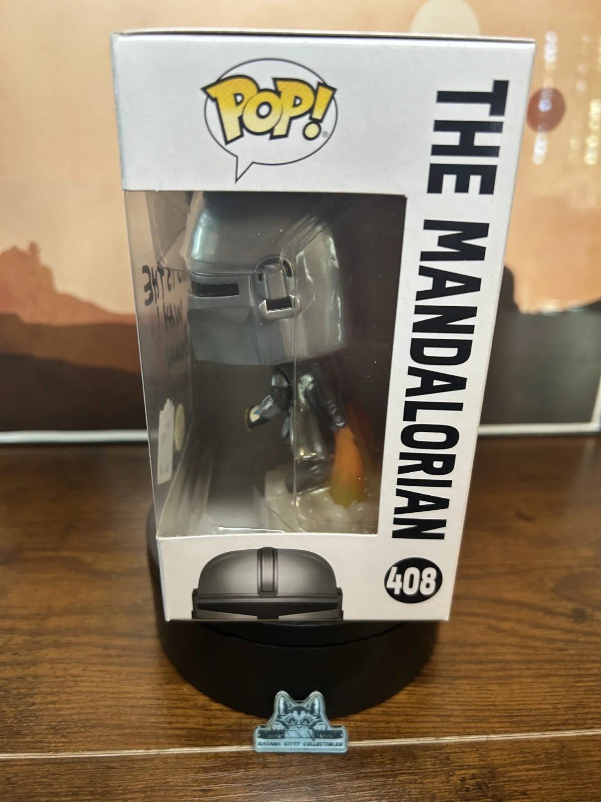 Funko Pop! Star Wars (The Mandalorian #408) GITD Barry Lowin Signed Autograph, image 2