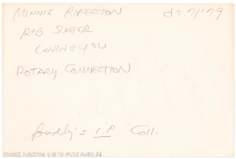 RARE Singer Minnie Riperton Autograph Quote "Loving You" Quotation, image 2