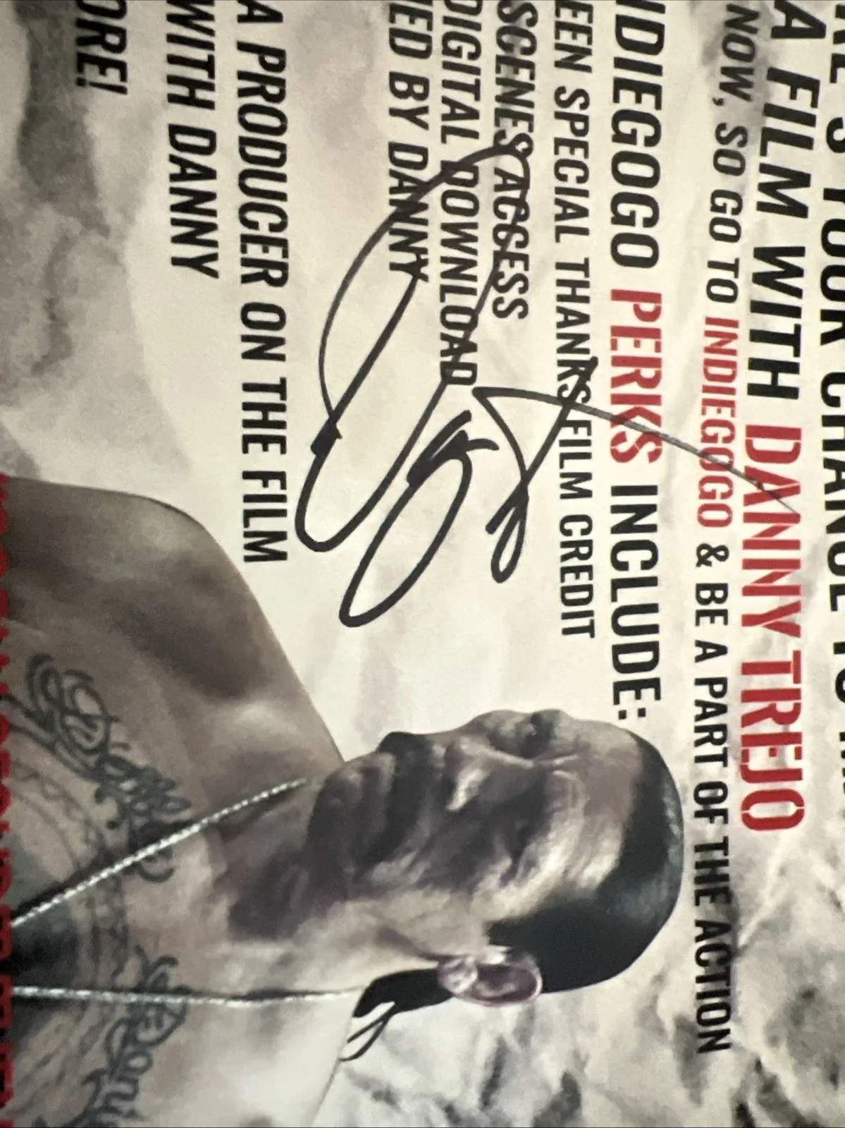 Danny Trejo — Danny Trejo autographed signed 7X5 Postcard Comic Con Authentic, изображение 2