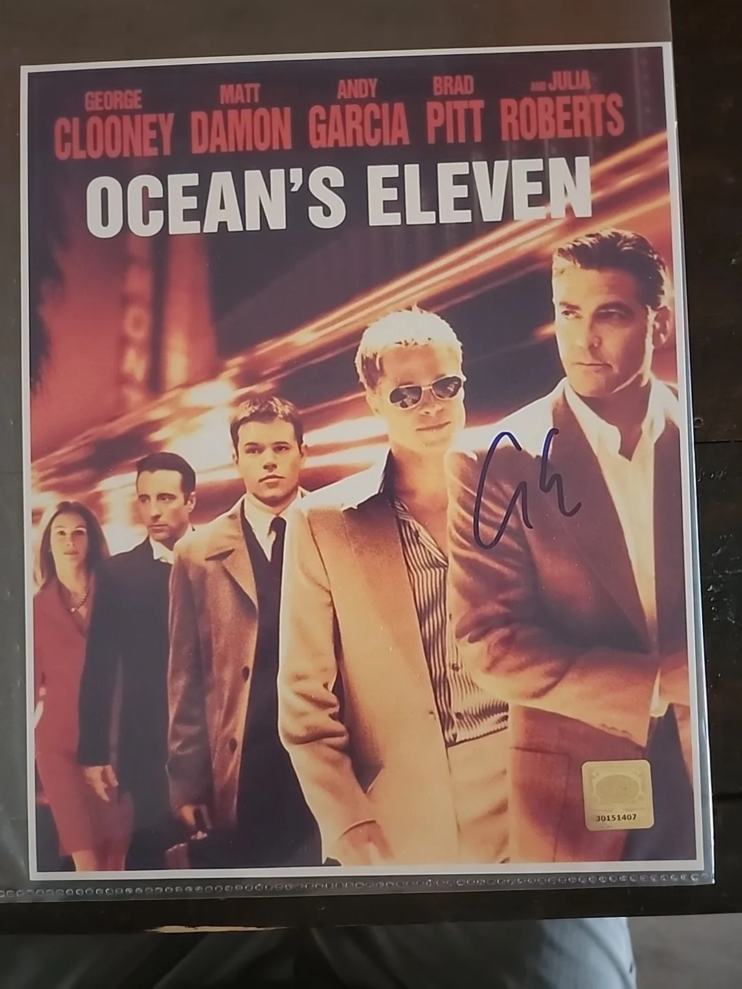 George clooney signed eight by ten oceans, eleven color photo.come with c o a, изображение 4