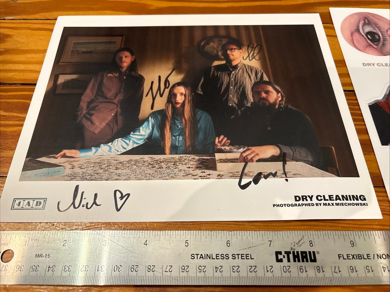 Dry Cleaning Autographed Photo And Stickers 4AD Promo Signed “Secret Love”, изображение 2