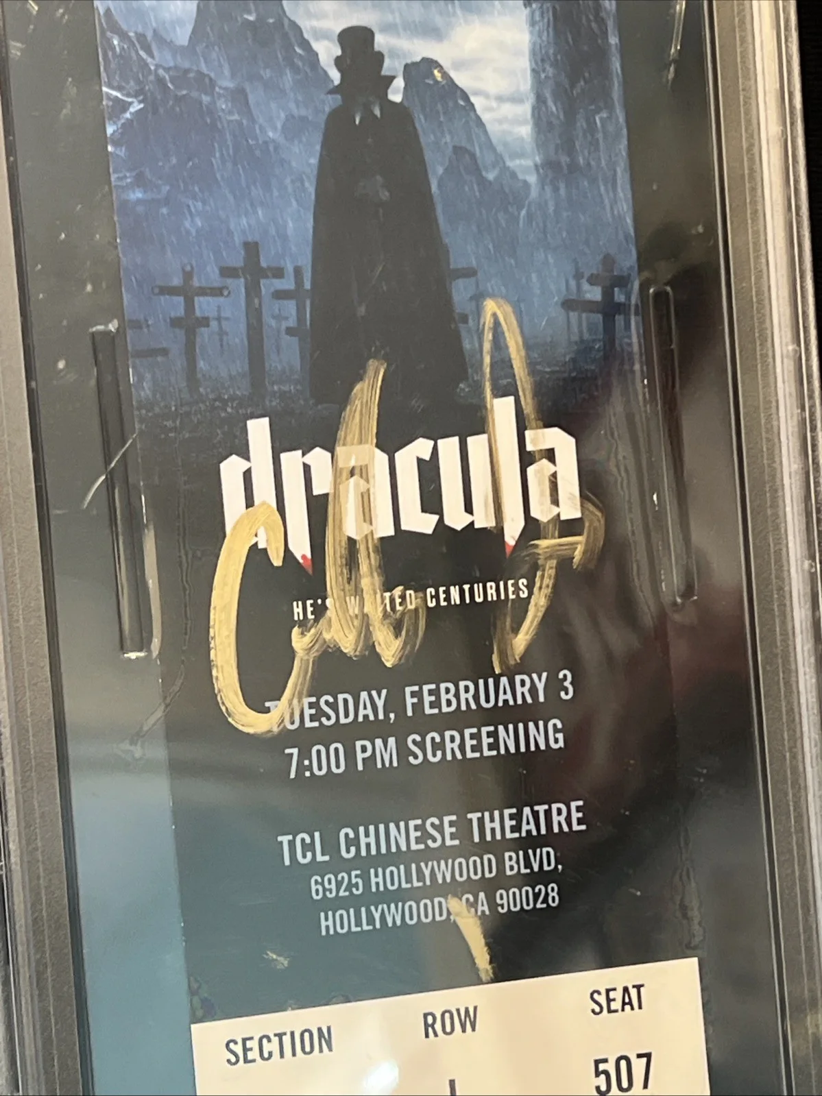 Caleb Landry Jones — Caleb Landry Jones signed autograph Dracula Premier Ticket Slabbed PSA DNA, image 3